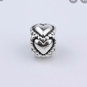 Pandora Sterling Silver Dotted Heart Charm